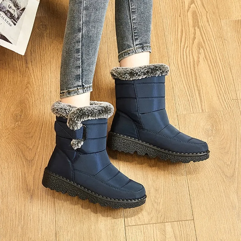 Waterproof Plush Fur Winter Snow Boots for Women