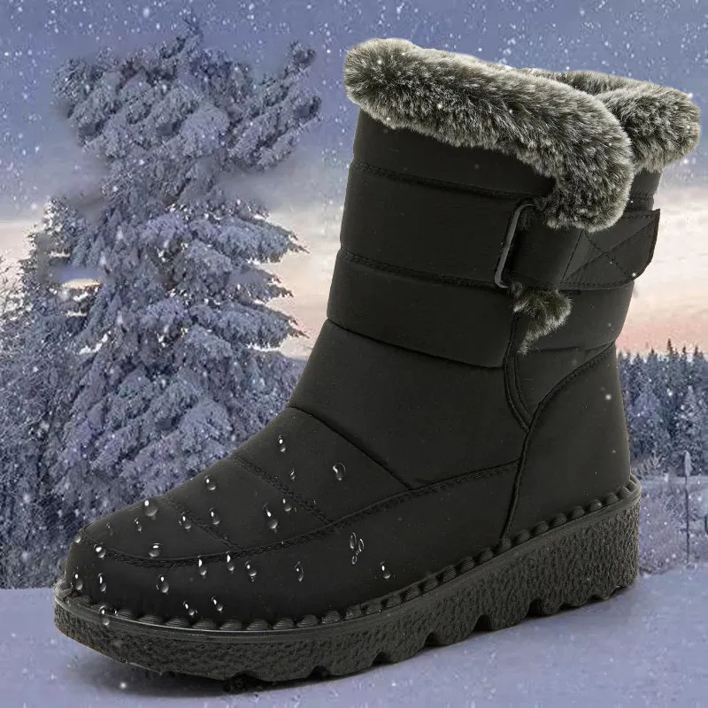 Waterproof Plush Fur Winter Snow Boots for Women