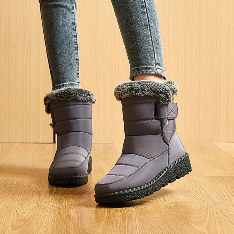 Waterproof Plush Fur Winter Snow Boots for Women