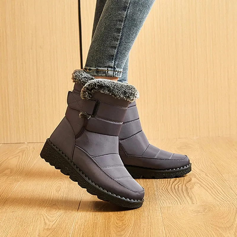 Waterproof Plush Fur Winter Snow Boots for Women