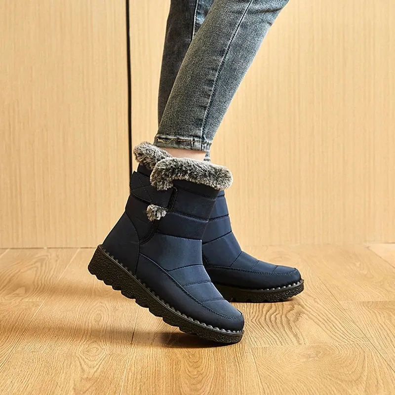 Waterproof Plush Fur Winter Snow Boots for Women