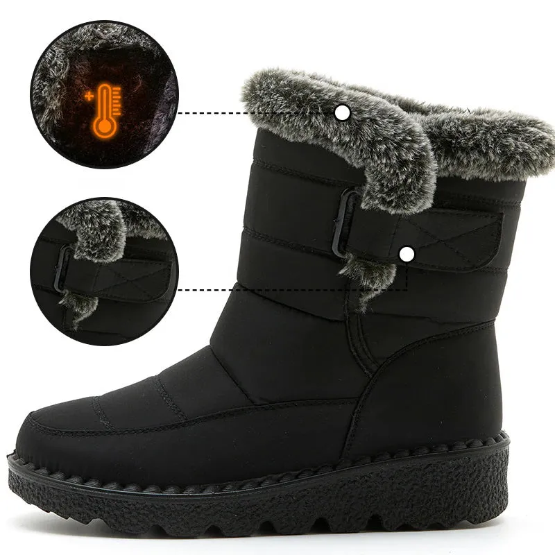 Waterproof Plush Fur Winter Snow Boots for Women