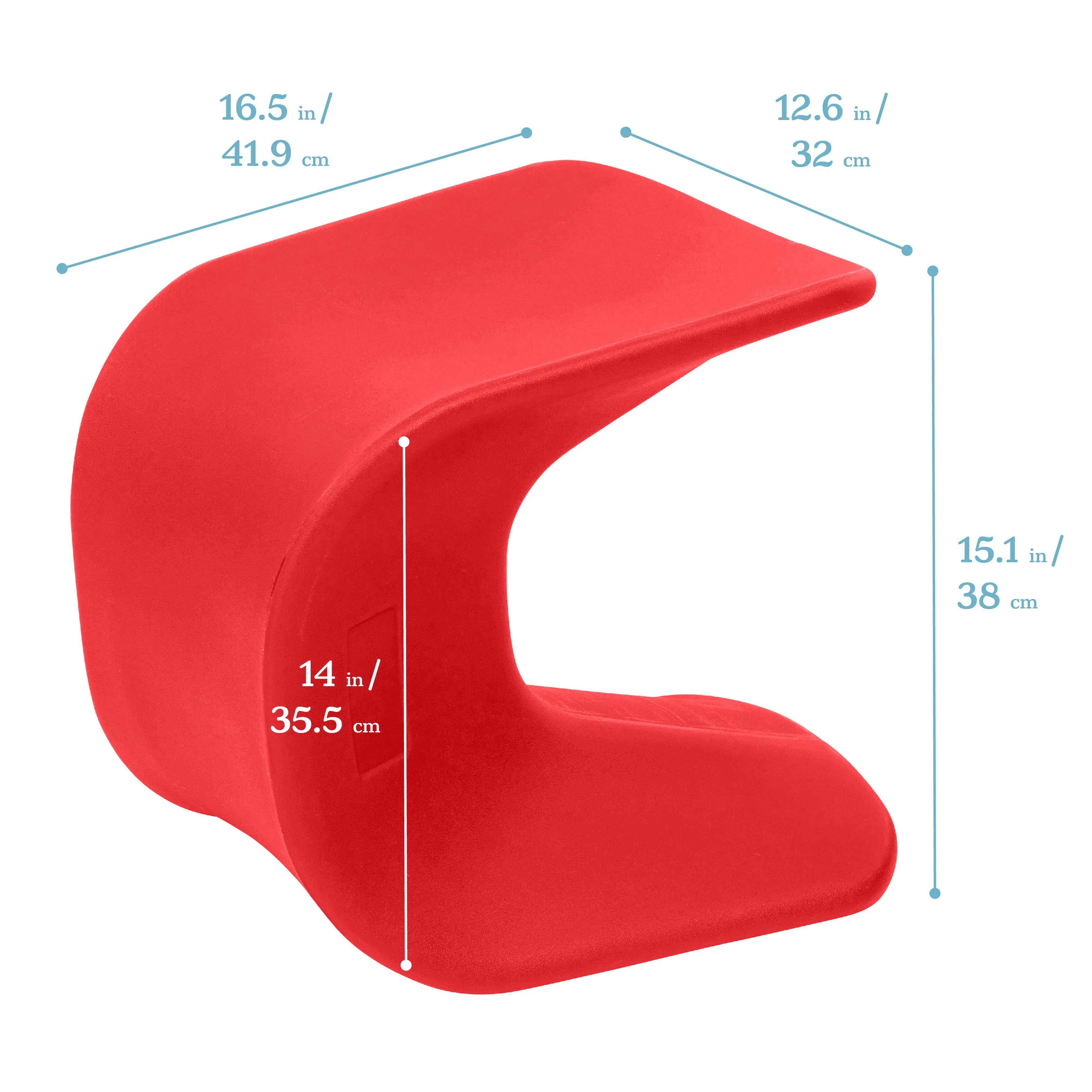 Wave Seat, Active Learning Chair, Flexible Seating, 14in - 15.1in Seat Height, 2-Pack