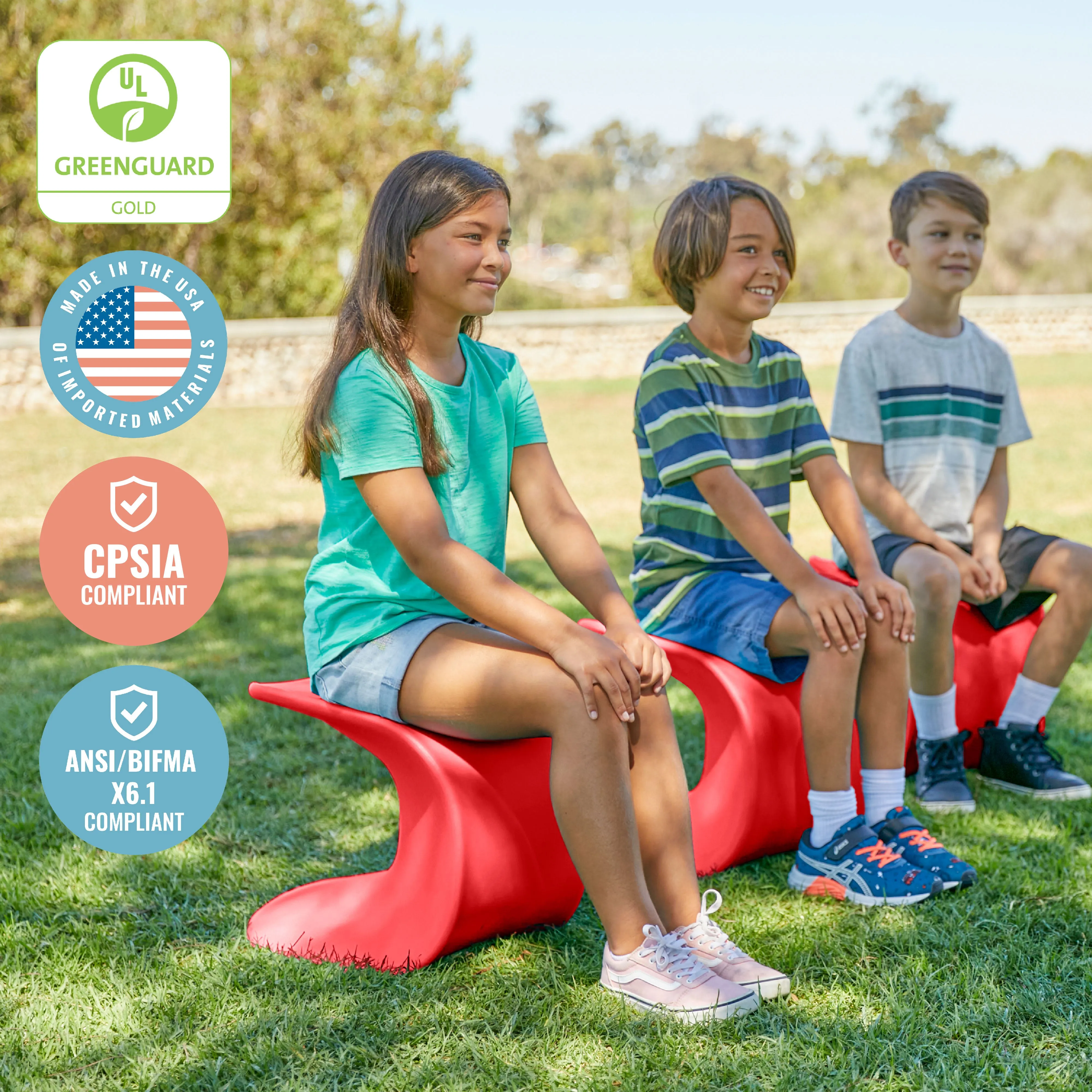 Wave Seat, Active Learning Chair, Flexible Seating, 14in - 15.1in Seat Height, 2-Pack