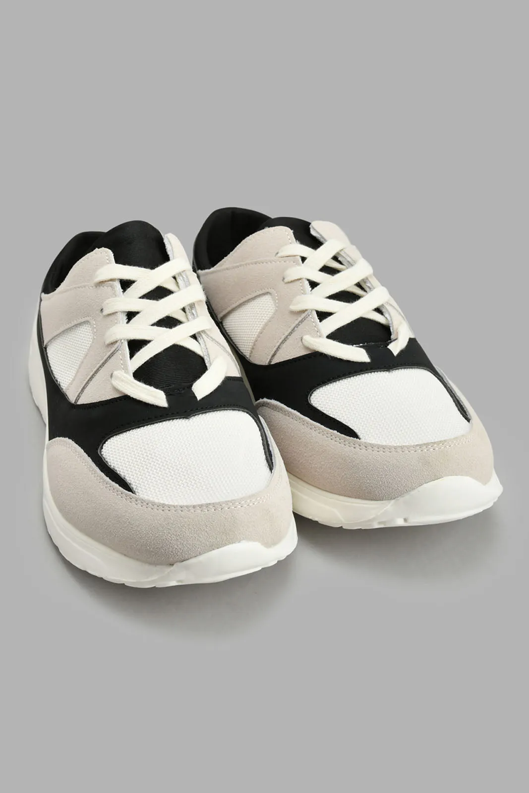 White Colour Block Sneaker