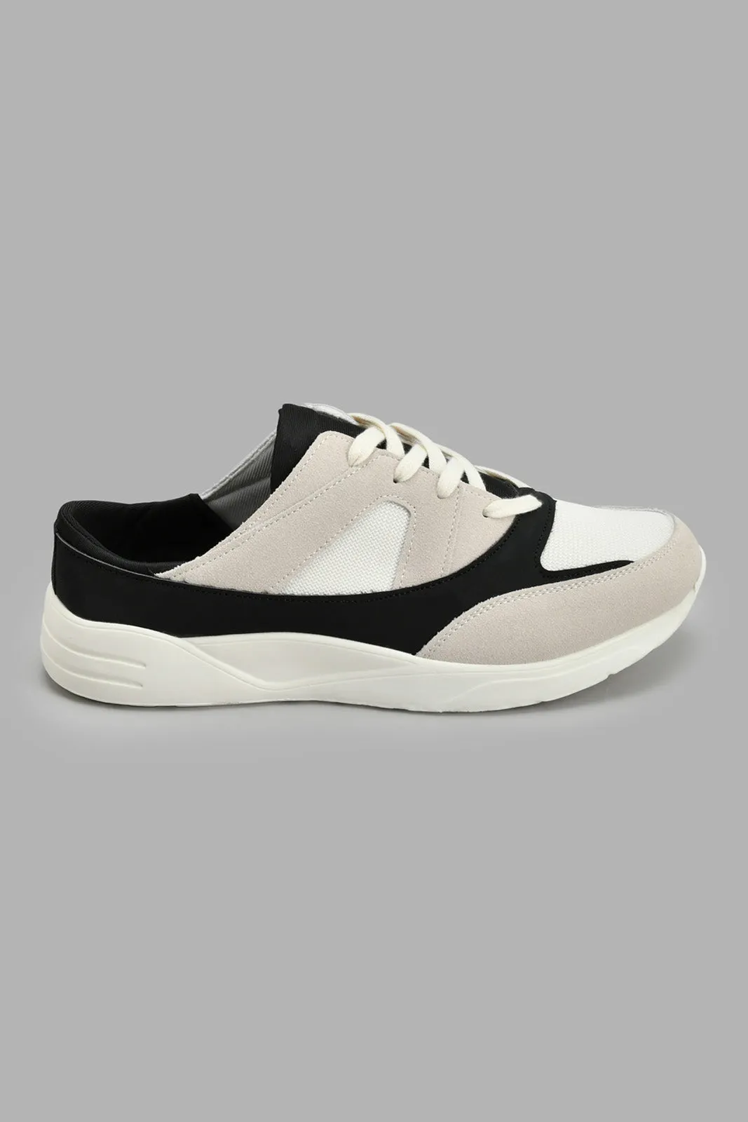 White Colour Block Sneaker