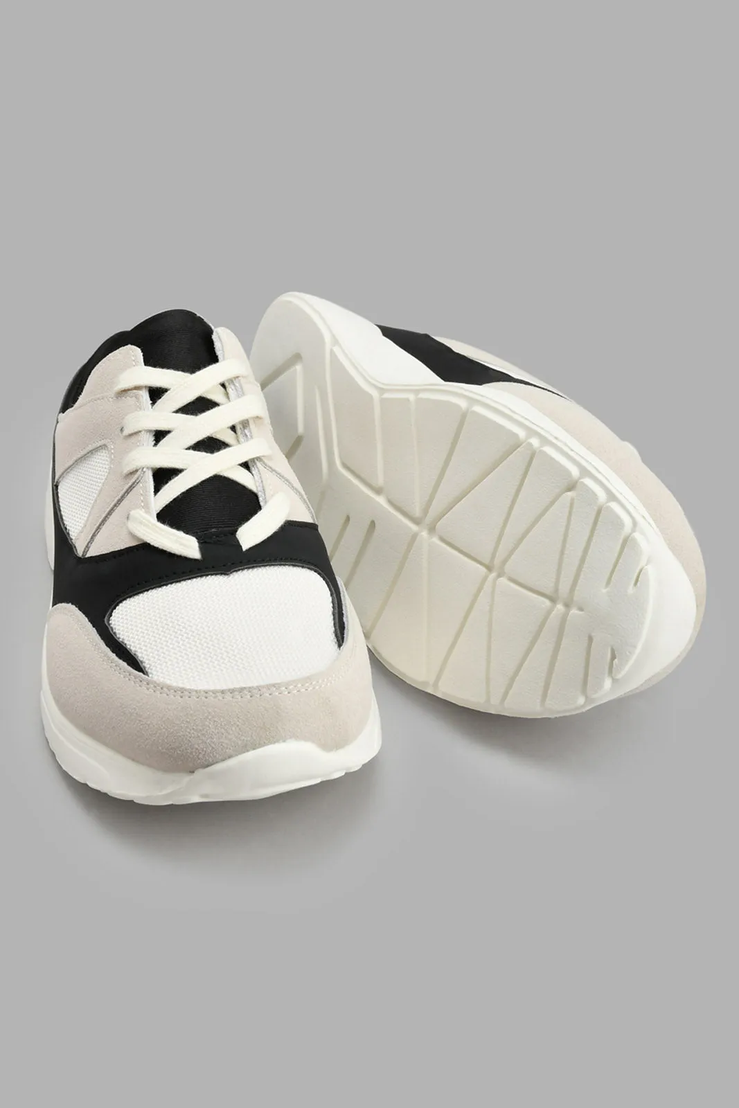 White Colour Block Sneaker