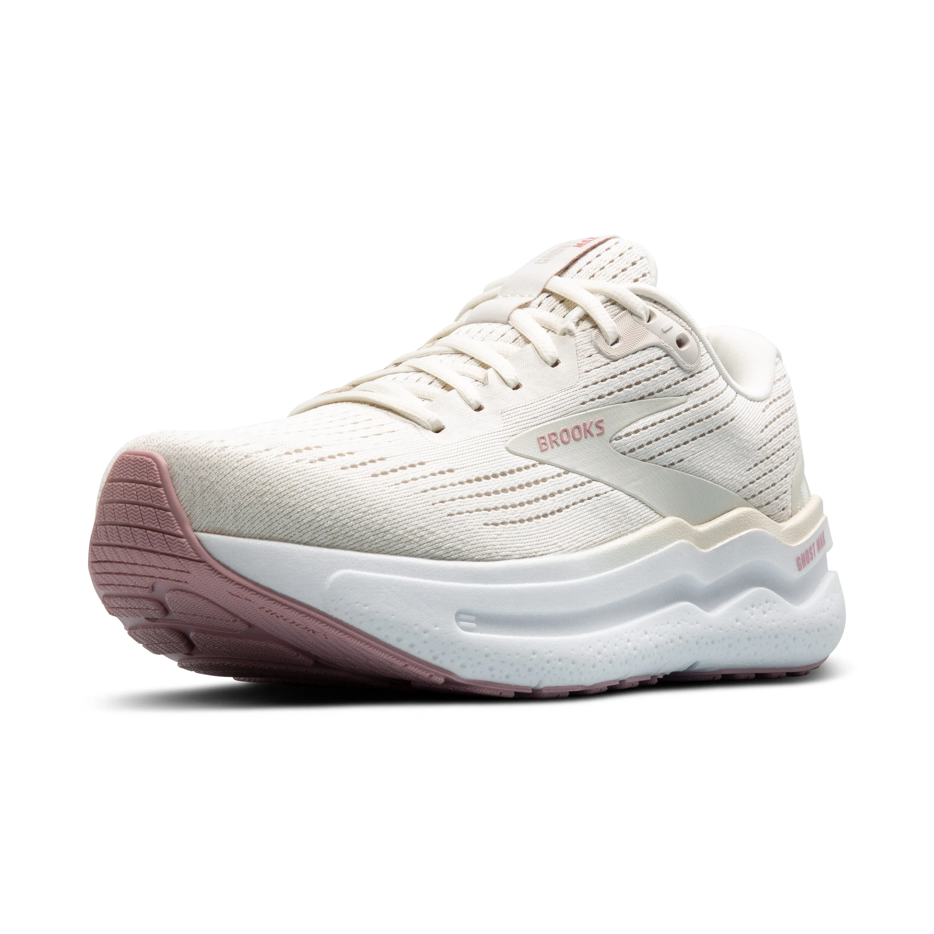 Women's Brooks Ghost Max 2 Color: Coconut Milk/Gray/Zephyr (WIDE WIDTH)