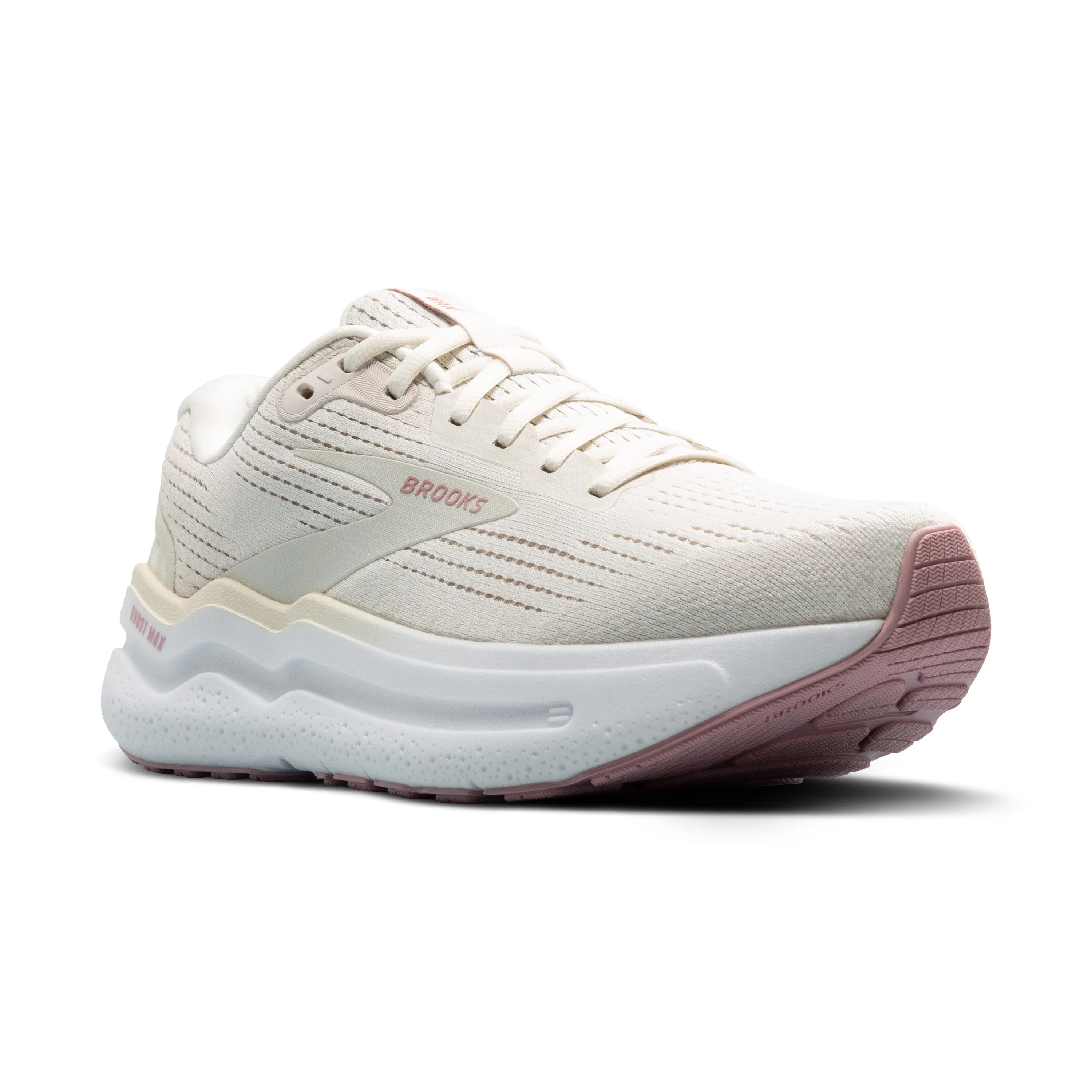 Women's Brooks Ghost Max 2 Color: Coconut Milk/Gray/Zephyr (WIDE WIDTH)