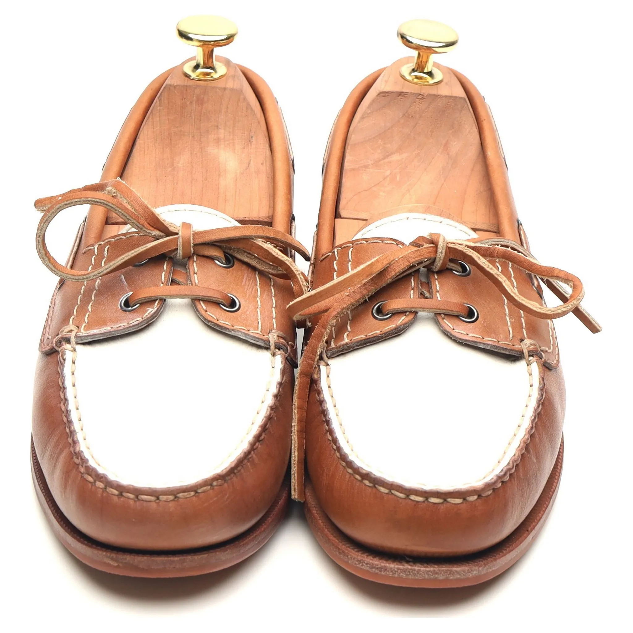 Women's Brown White Deck Shoes UK 4.5