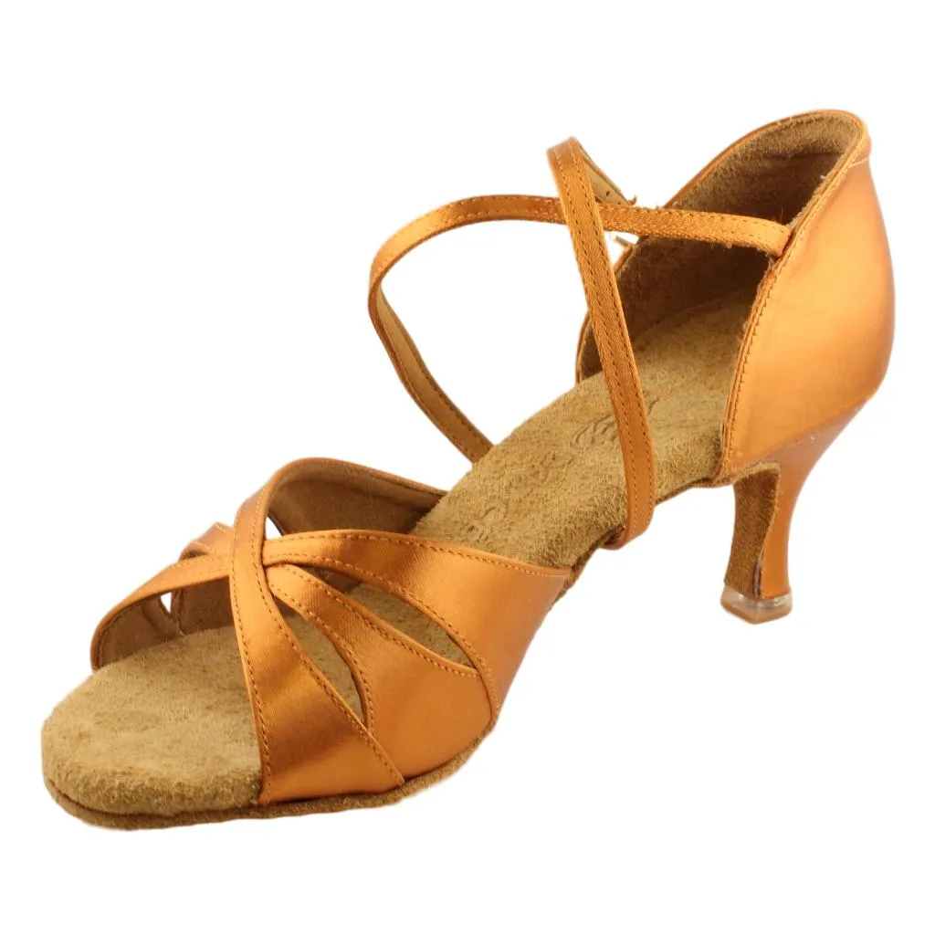 Women's Latin Dance Shoes, Model 2363, Heel EH10, Tan 3