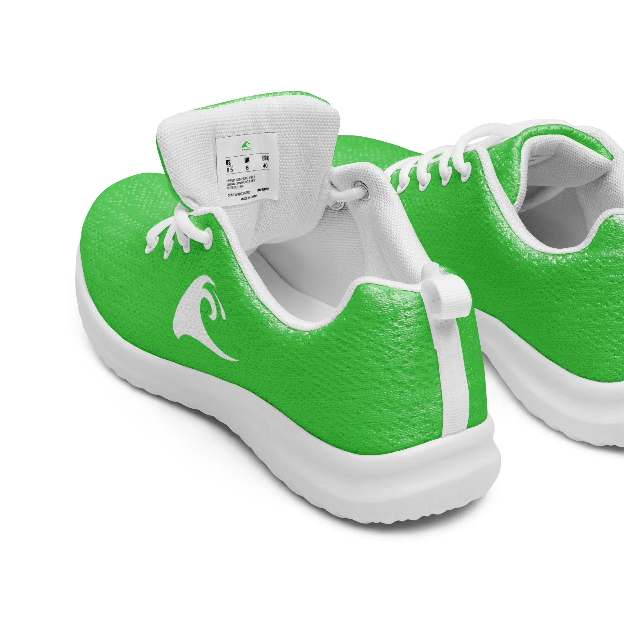 Women’s Lime Green Athleisure Shoes with Extremely Stoked Epic Wave Logo