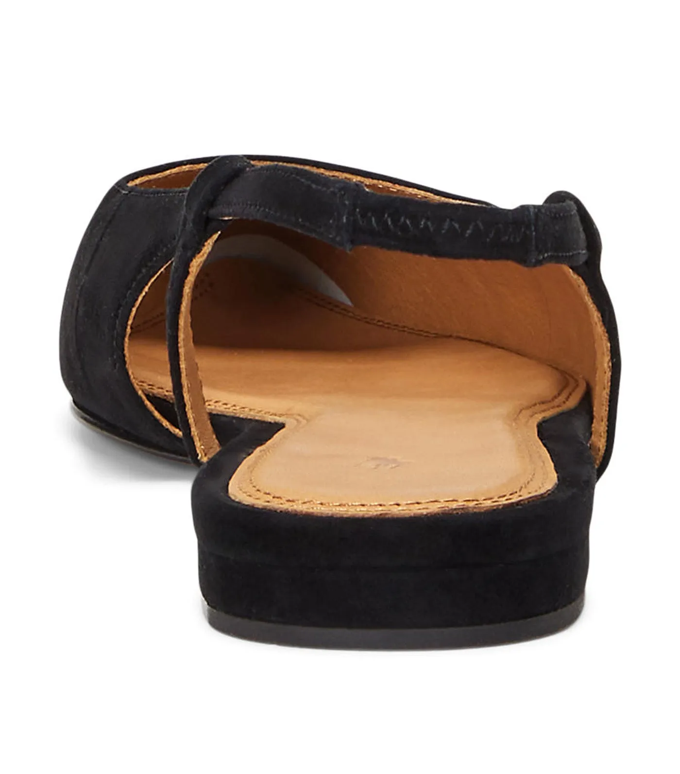 Women's Suede Slingback Flat Black