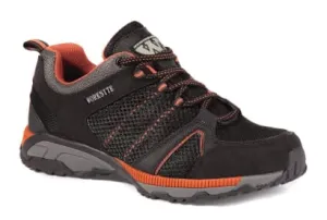 Worksite Mesh Safety Trainer Shoe Steel Toe & Midsole -SS 607 SM - black-orange